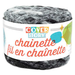 Lion Brand Cover Story Chainette Yarn - Black, 68 yards