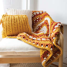 Lion Brand Cover Story Lazy Days Thick & Quick Yarn finished blanket example