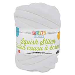 Lion Brand Cover Story Squish Stitch Yarn - Cloud White, 26 yards