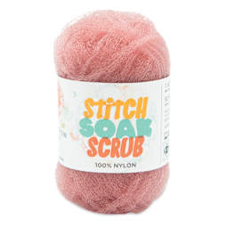 Lion Brand Stitch Soak Scrub Yarn - Rose, 92 yds