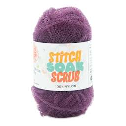 Lion Brand Stitch Soak Scrub Yarn - Plum, 92 yds