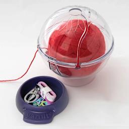 Prym Yarnit Yarn Holder - showing space in base for storing knitting items (not included)
