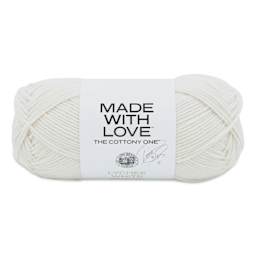 Lion Brand Made With Love The Cottony One Yarn - Lychee White, 185 yds