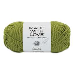Lion Brand Made With Love The Cottony One Yarn - Olive Twist, 185 yds