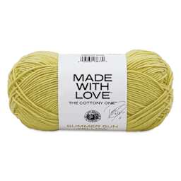 Lion Brand Made With Love The Cottony One Yarn - Summer Sun Yellow, 185 yds
