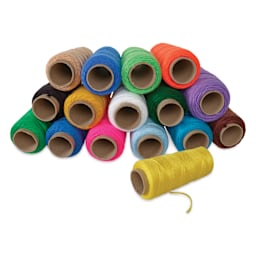 Pepperell Double Weight 4-Ply Yarn - Assorted Colors, 4 oz Skeins, Set of 16 - underside of skeins