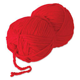Pepperell Jumbo Roving 3-Ply Craft Yarn - 8 oz, 150 yds, Red - out of packaging