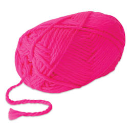 Pepperell Jumbo Roving 3-Ply Craft Yarn - 8 oz, 150 yds, Hot Pink - out of packaging