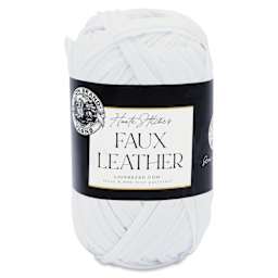 Lion Brand Yarn Haute Stitches Faux Leather Yarn - New York White, 39 yds