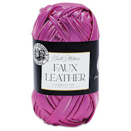 Lion Brand Yarn Haute Stitches Faux Leather Yarn - Hot Pink, 39 yds