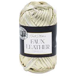 Lion Brand Yarn Haute Stitches Faux Leather Yarn - Gold, 39 yds