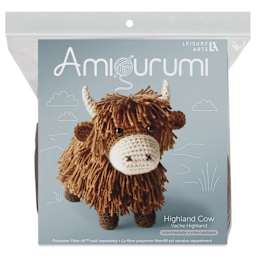 Leisure Arts Amigurumi Crochet Kit - Highland Cow front of packaging