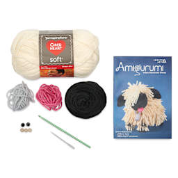 Leisure Arts Amigurumi Crochet Kit - Blacknose Sheep contents