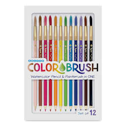 Snifty Colorbrush Watercolor Pencil Brush Set - Classic Colors, Set of 12, in package
