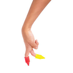 OMY Finger Crayons - Assorted Colors, Set of 6 (orange and yellow on walking fingertips)