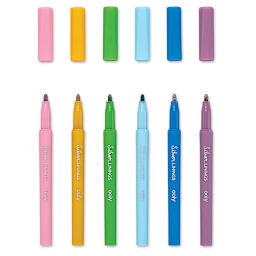 Ooly Silver Linings Outline Markers, six markers with caps off