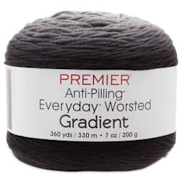 Premier Yarns Anti-Pilling Everyday Worsted Gradient Yarn - Black Tones, 360 yds