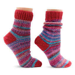 Premier Yarn Sock Kit - Merry, Merry - knit sock and crochet sock
