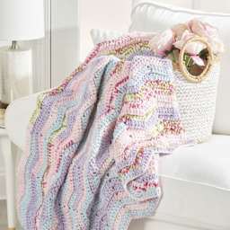 Premier Yarn Bloom Chunky Yarn - Hydrangea, finished blanket