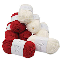 Universal Yarn Traditions Blanket Kit - red and white yarn