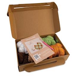 John Bead Sunflower Tote Bag Crochet Kit contents in packaging