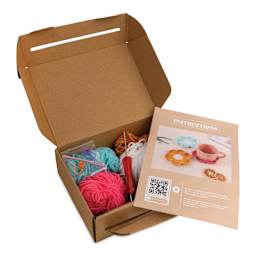 John Bead Flower Coasters Crochet Kit contents in packaging