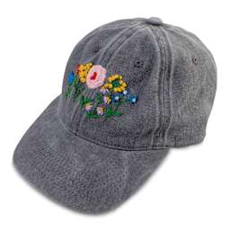 John Bead Embroidered Hat DIY Kit finished floral patterned hat project