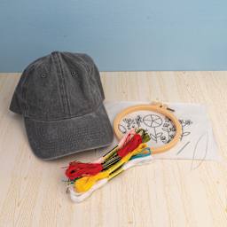 John Bead Embroidered Hat DIY Kit contents