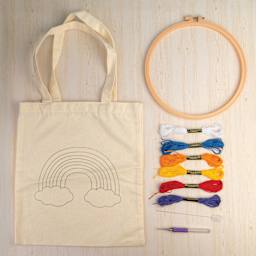John Bead Needle Punching Tote Bag DIY Kit contents