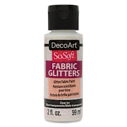 DecoArt SoSoft Fabric Glitters Paint - Clear Ice, 2 oz, Bottle