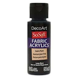 DecoArt SoSoft Fabric Paint - Lamp Black, 2 oz, Bottle