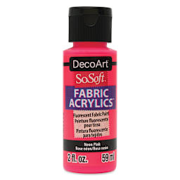 DecoArt SoSoft Fabric Neons Paint - Neon Pink, 2 oz, Bottle