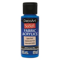 DecoArt SoSoft Fabric Paint - Mediterranean Blue, 2 oz, Bottle