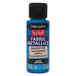 DecoArt SoSoft Fabric Metallic Paint - Sapphire, 2 oz, Bottle
