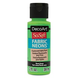 DecoArt SoSoft Fabric Neons Paint - Neon Green, 2 oz, Bottle
