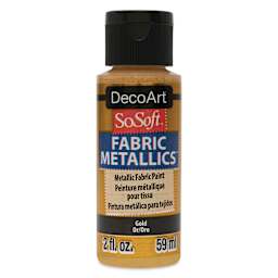 DecoArt SoSoft Fabric Metallic Paint - Gold, 2 oz, Bottle