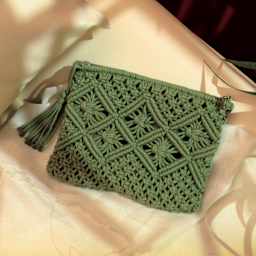 John Bead Macrame Handmade Clutch Kit finished included project