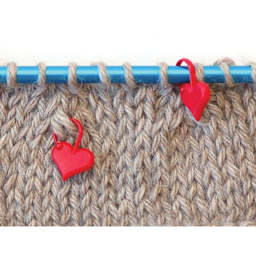 Skacel by Addi iLove Stitch Markers - Pkg of 6, Hearts marking knitting project