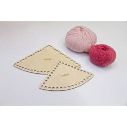 Skacel by Addi Shapes Basket Bases - Pkg of 2, Triangle sitting beside yarn