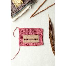 Twig & Horn Small Gauge Knitting Ruler along with knitting project