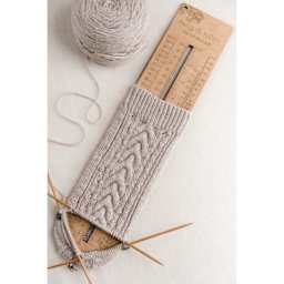 Twig & Horn Sock Sizing Knitting Ruler with in progress sock project