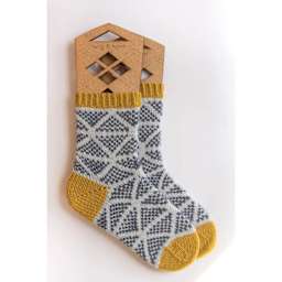 Twig & Horn Argyle Sock Blockers - Small with finished sock project