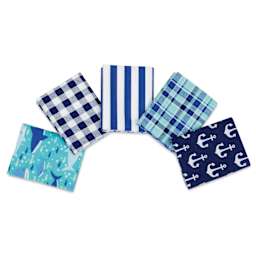 Little Feet Boutique Flannel Fat Quarter Bundle - Pkg of 5, Sea Life all patterns