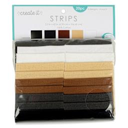 Create It Fabric Strips - Pkg of 20, Solid Neutrals, 2.5" x 42" front of packaging