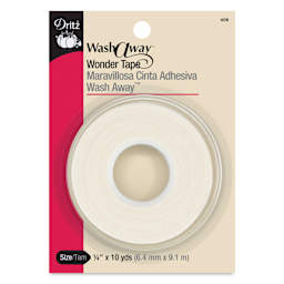 Dritz Wash-A-Way Wonder Tape - Transparent, 1/4" x 10 yds front of packaging
