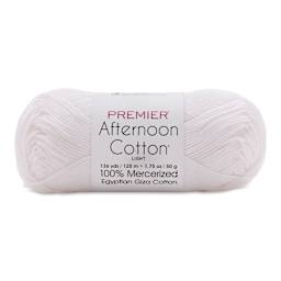 Premier Yarn Afternoon Cotton Yarn - White, skein