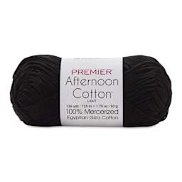 Premier Yarn Afternoon Cotton Yarn - Black, skein