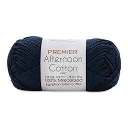 Premier Yarn Afternoon Cotton Yarn - Navy, skein