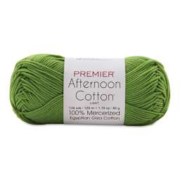Premier Yarn Afternoon Cotton Yarn - Grass Green, skein