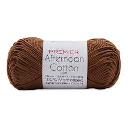 Premier Yarn Afternoon Cotton Yarn - Brown, skein